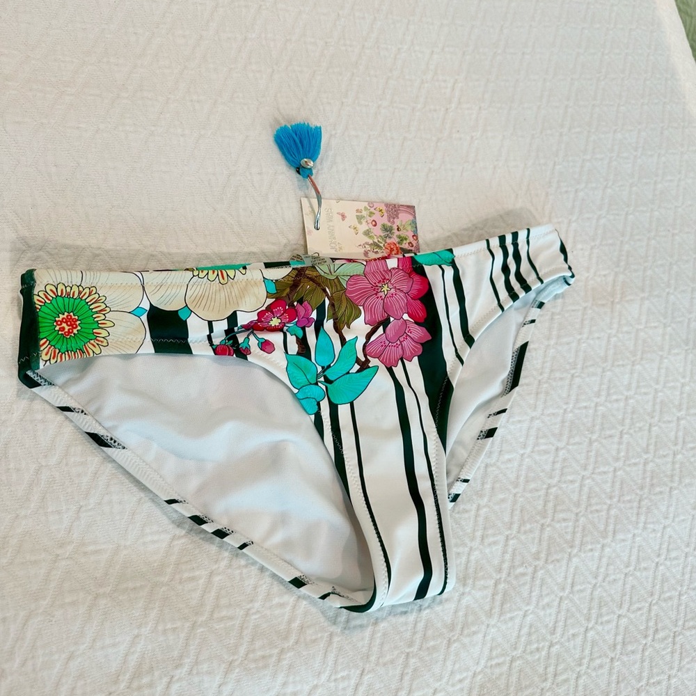 NWT Johnny Was Striped Floral Hipster Bottom M
